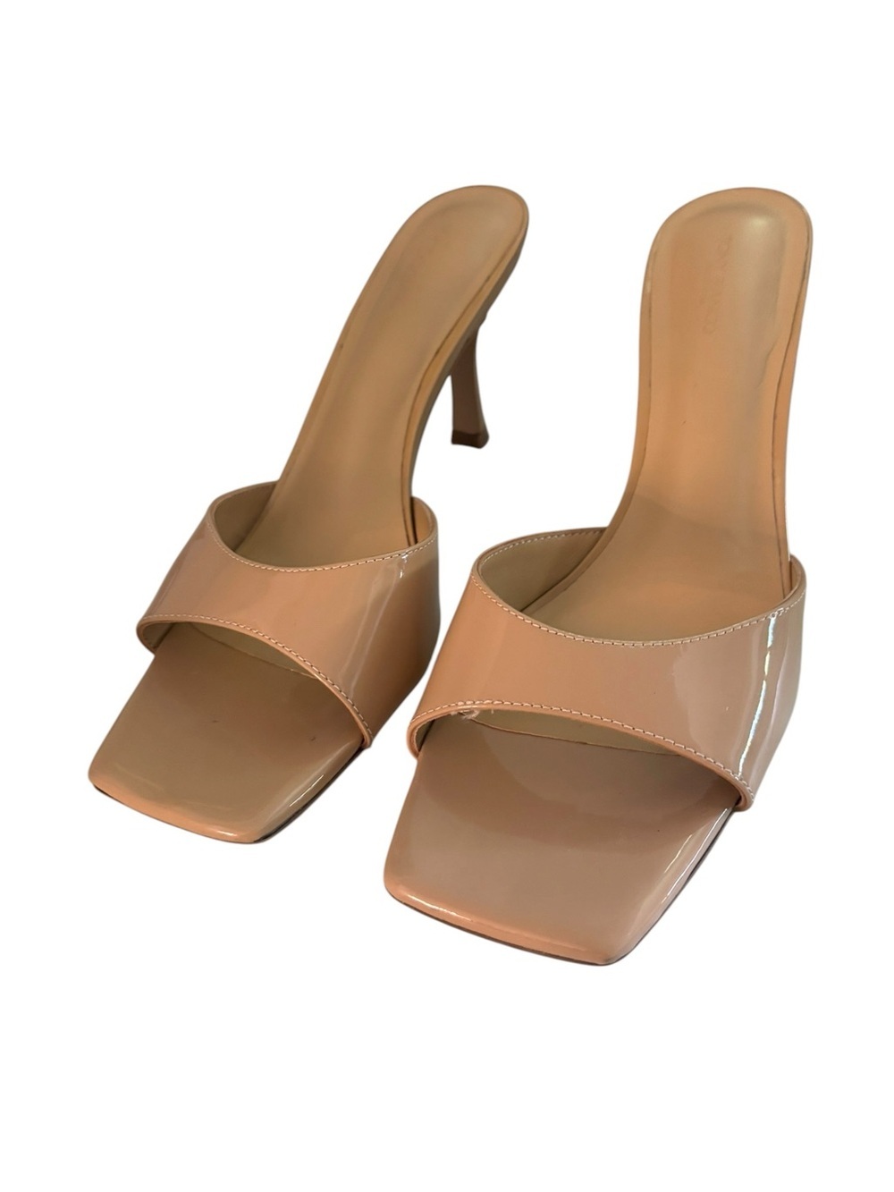 Tony Bianco Nude Patent Slide Mule Heel - Picture 1 of 8